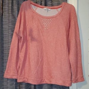 3/$25-*5/$40 Pink Jeweled Light Sweater